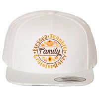 Thanksgiving Family Blessed Thankful Grateful Happy Emblem Wool Snapback Cap
