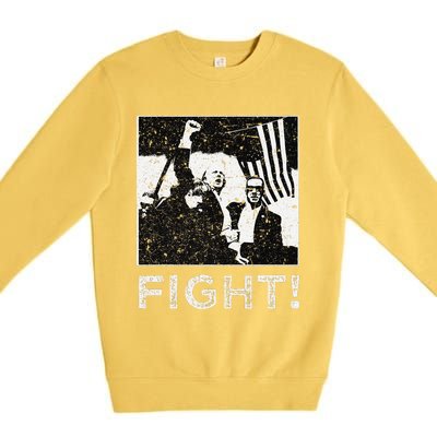 Trump Fist Bump Flight Rally Assault Premium Crewneck Sweatshirt