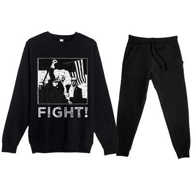 Trump Fist Bump Flight Rally Assault Premium Crewneck Sweatsuit Set