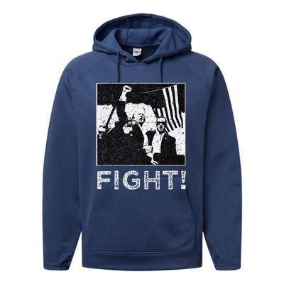 Trump Fist Bump Flight Rally Assault Performance Fleece Hoodie