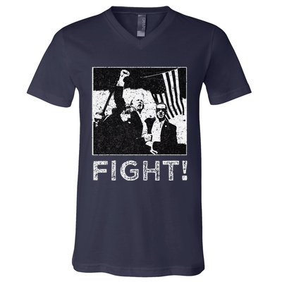 Trump Fist Bump Flight Rally Assault V-Neck T-Shirt