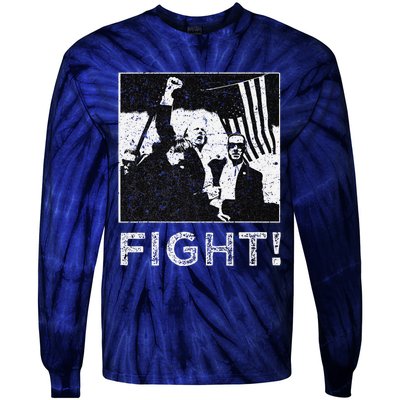 Trump Fist Bump Flight Rally Assault Tie-Dye Long Sleeve Shirt