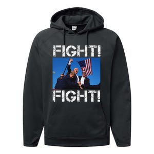 Trump Fight Bold Election 2024 Design Performance Fleece Hoodie