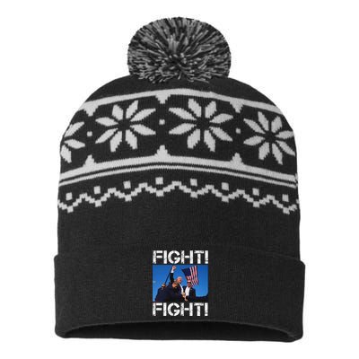 Trump Fight Bold Election 2024 Design USA-Made Snowflake Beanie