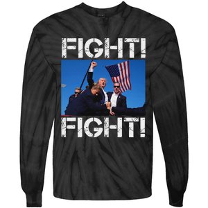 Trump Fight Bold Election 2024 Design Tie-Dye Long Sleeve Shirt