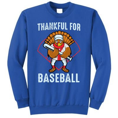 Thankful For Baseball Turkey Thanksgiving Baseball Sweatshirt