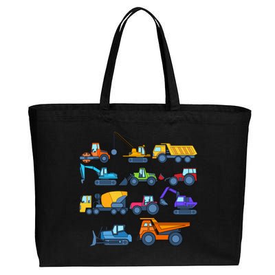 Tractor Fan Boy Kids Construction Excavator Excavation Truck Gift Cotton Canvas Jumbo Tote