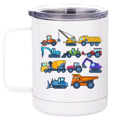 Tractor Fan Boy Kids Construction Excavator Excavation Truck Gift 12 oz Stainless Steel Tumbler Cup