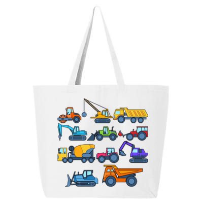 Tractor Fan Boy Kids Construction Excavator Excavation Truck Gift 25L Jumbo Tote