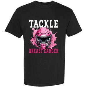 Tackle Football Breast Cancer Awareness Pink Ribbon Kids Garment-Dyed Heavyweight T-Shirt