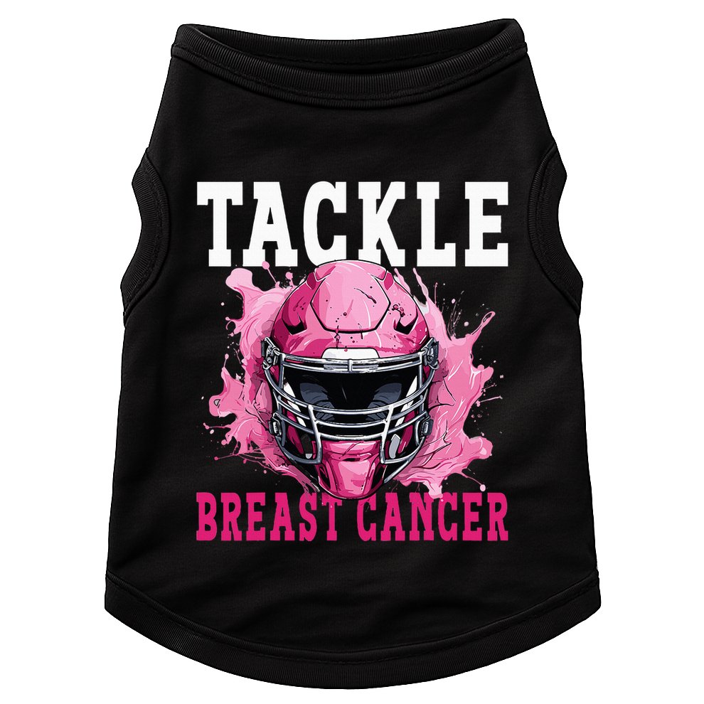 Tackle Football Breast Cancer Awareness Pink Ribbon Kids Doggie Tank