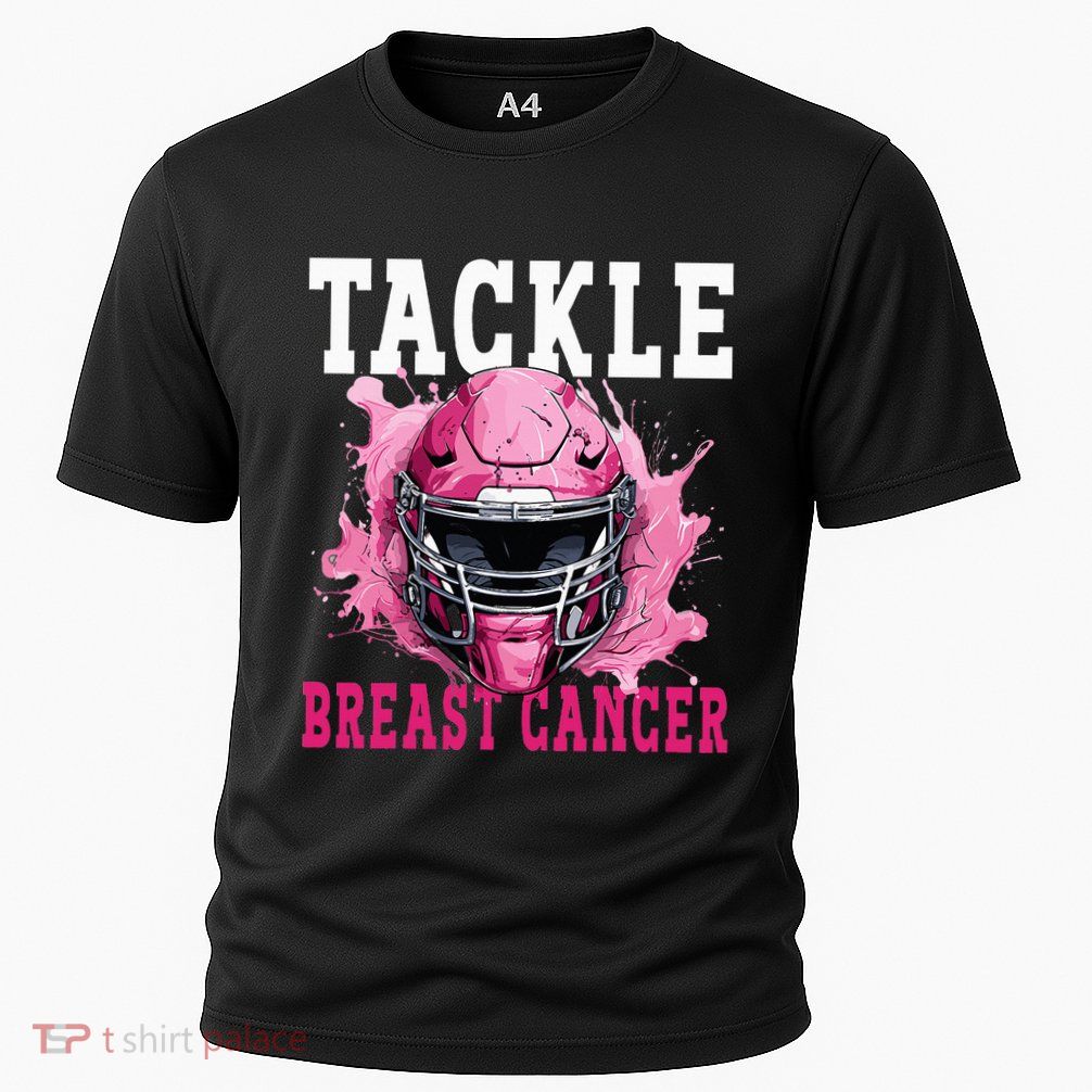 Tackle Football Breast Cancer Awareness Pink Ribbon Kids Performance Shirt