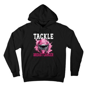 Tackle Football Breast Cancer Awareness Pink Ribbon Kids Hoodie