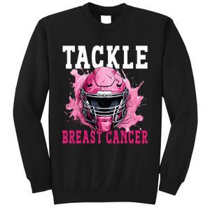 Tackle Football Breast Cancer Awareness Pink Ribbon Kids Sweatshirt