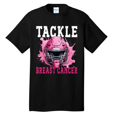 Tackle Football Breast Cancer Awareness Pink Ribbon Kids Tall T-Shirt