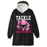 Tackle Football Breast Cancer Awareness Pink Ribbon Kids Hooded Wearable Blanket