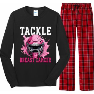 Tackle Football Breast Cancer Awareness Pink Ribbon Kids Long Sleeve Pajama Set