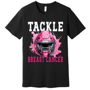 Tackle Football Breast Cancer Awareness Pink Ribbon Kids Premium T-Shirt