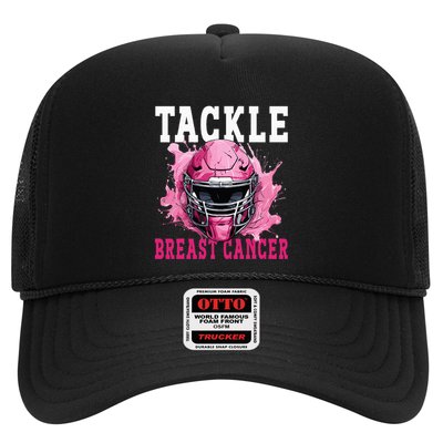 Tackle Football Breast Cancer Awareness Pink Ribbon Kids Trucker Hat
