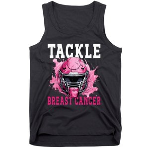 Tackle Football Breast Cancer Awareness Pink Ribbon Kids Tank Top