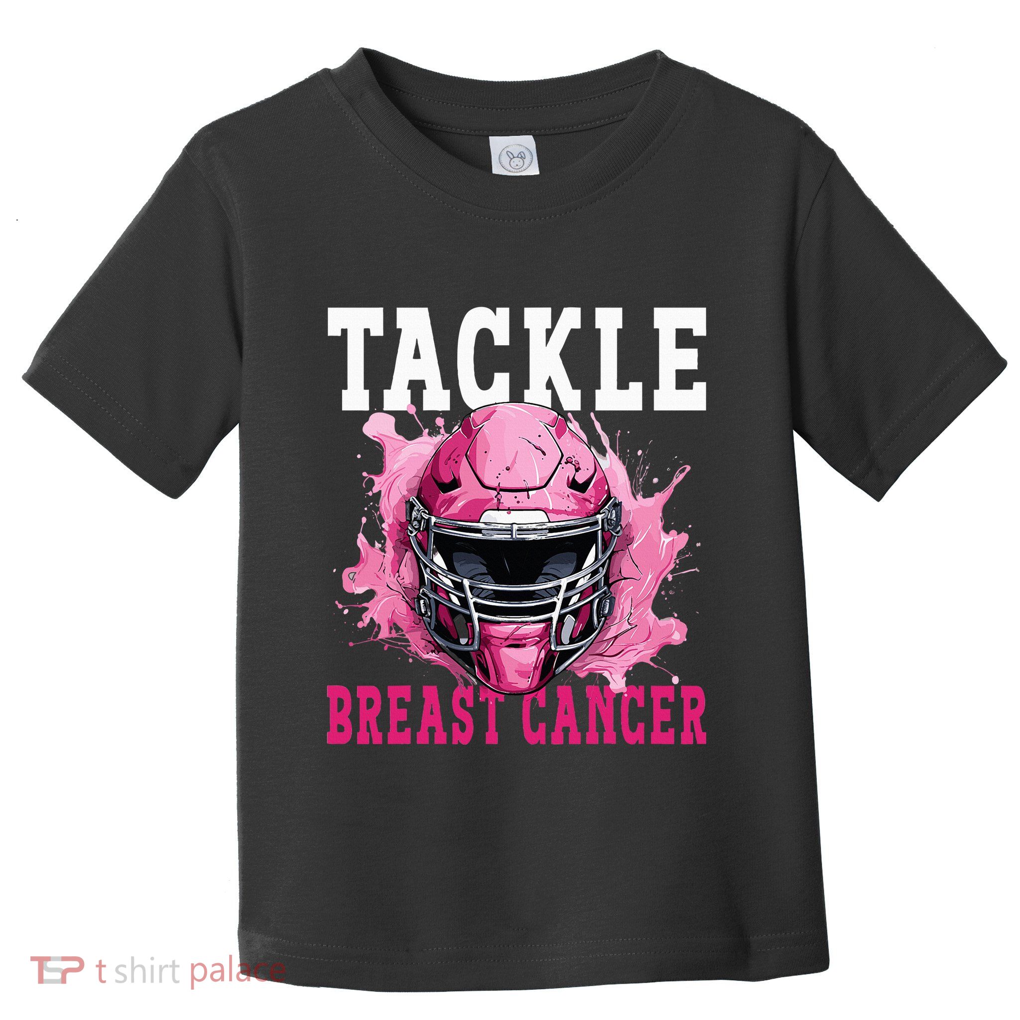 Tackle Football Breast Cancer Awareness Pink Ribbon Kids Toddler T-Shirt