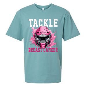 Tackle Football Breast Cancer Awareness Pink Ribbon Kids Sueded Cloud Jersey T-Shirt