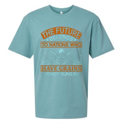 The Future Belongs To Nations Who Have Grains Not Guns Sueded Cloud Jersey T-Shirt