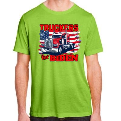 Truckers For Biden Trucks Truck Driving American Flag Gift Adult ChromaSoft Performance T-Shirt