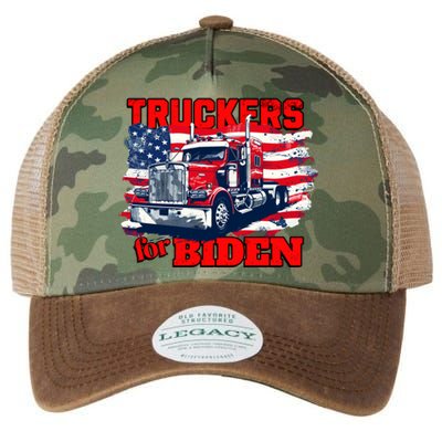 Truckers For Biden Trucks Truck Driving American Flag Gift Legacy Tie Dye Trucker Hat