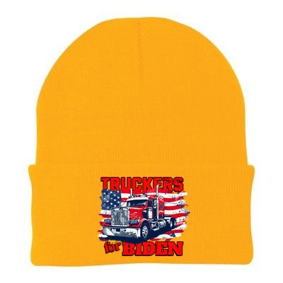 Truckers For Biden Trucks Truck Driving American Flag Gift Knit Cap Winter Beanie