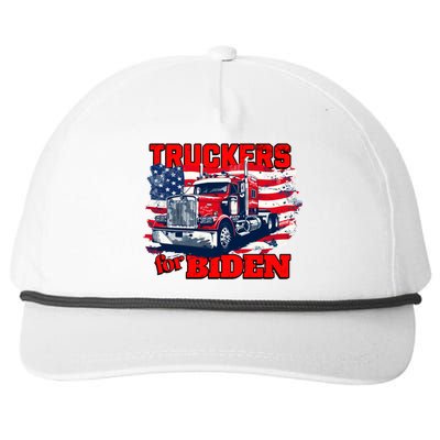 Truckers For Biden Trucks Truck Driving American Flag Gift Snapback Five-Panel Rope Hat