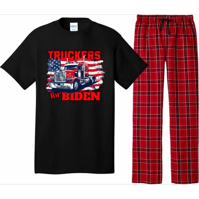 Truckers For Biden Trucks Truck Driving American Flag Gift Pajama Set