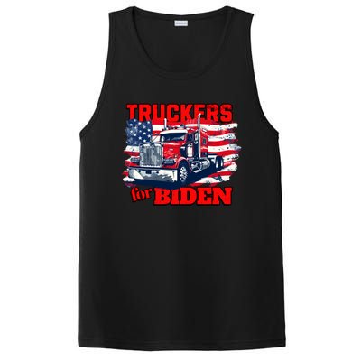 Truckers For Biden Trucks Truck Driving American Flag Gift PosiCharge Competitor Tank