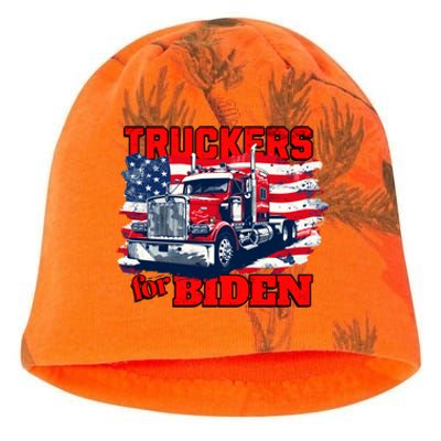 Truckers For Biden Trucks Truck Driving American Flag Gift Kati - Camo Knit Beanie