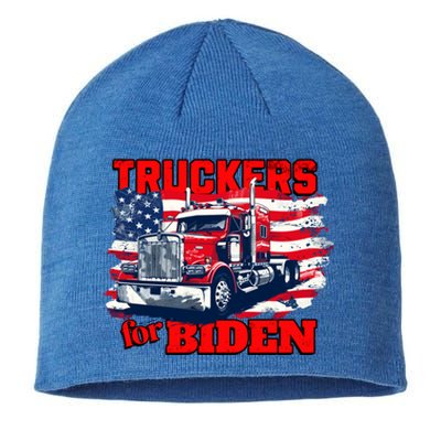 Truckers For Biden Trucks Truck Driving American Flag Gift Sustainable Beanie