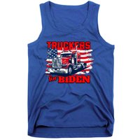 Truckers For Biden Trucks Truck Driving American Flag Gift Tank Top