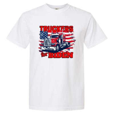 Truckers For Biden Trucks Truck Driving American Flag Gift Garment-Dyed Heavyweight T-Shirt