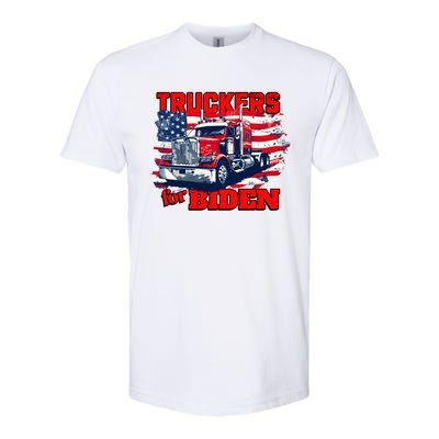 Truckers For Biden Trucks Truck Driving American Flag Gift Softstyle CVC T-Shirt