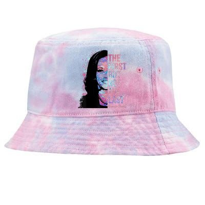 The First But Not The Last Madam President Harris Tie-Dyed Bucket Hat