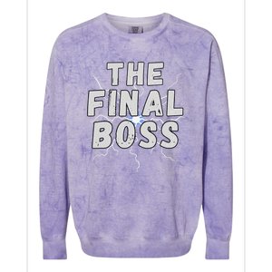 The Final Boss Rock Lightning Wrestling Rock Final Boss Colorblast Crewneck Sweatshirt