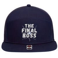 The Final Boss Rock Lightning Wrestling Rock Final Boss 7 Panel Mesh Trucker Snapback Hat