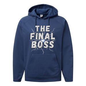 The Final Boss Rock Lightning Wrestling Rock Final Boss Performance Fleece Hoodie