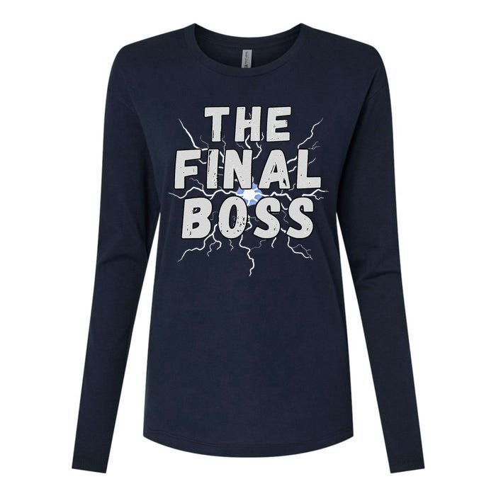 The Final Boss Rock Lightning Wrestling Rock Final Boss Womens Cotton Relaxed Long Sleeve T-Shirt