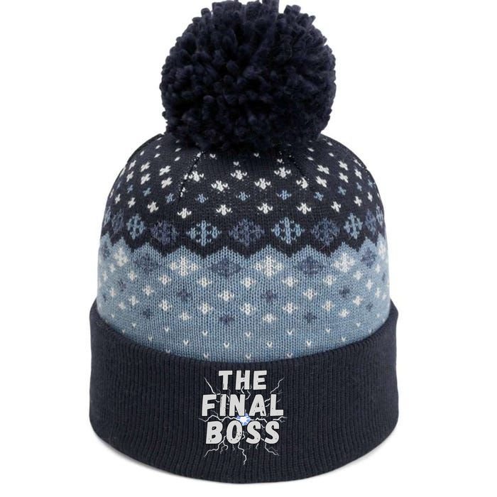 The Final Boss Rock Lightning Wrestling Rock Final Boss The Baniff Cuffed Pom Beanie