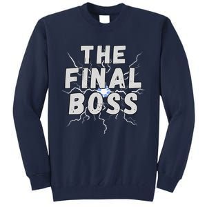 The Final Boss Rock Lightning Wrestling Rock Final Boss Tall Sweatshirt