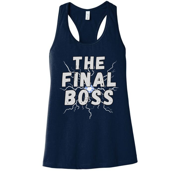 The Final Boss Rock Lightning Wrestling Rock Final Boss Women's Racerback Tank