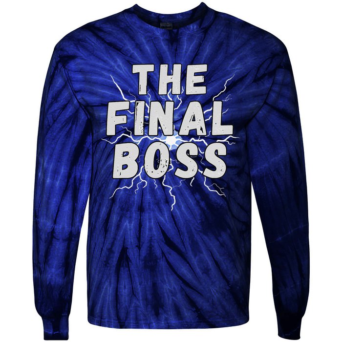 The Final Boss Rock Lightning Wrestling Rock Final Boss Tie-Dye Long Sleeve Shirt