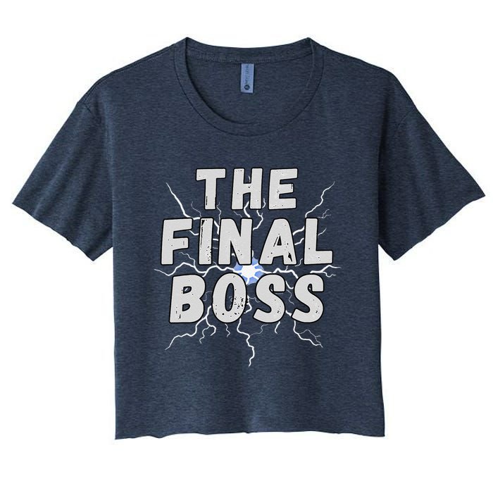 The Final Boss Rock Lightning Wrestling Rock Final Boss Women's Crop Top Tee