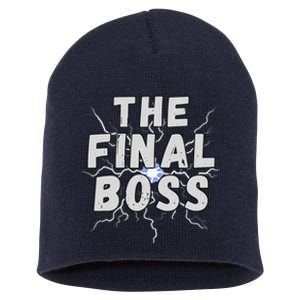 The Final Boss Rock Lightning Wrestling Rock Final Boss Short Acrylic Beanie