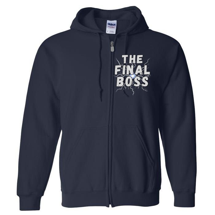 The Final Boss Rock Lightning Wrestling Rock Final Boss Full Zip Hoodie